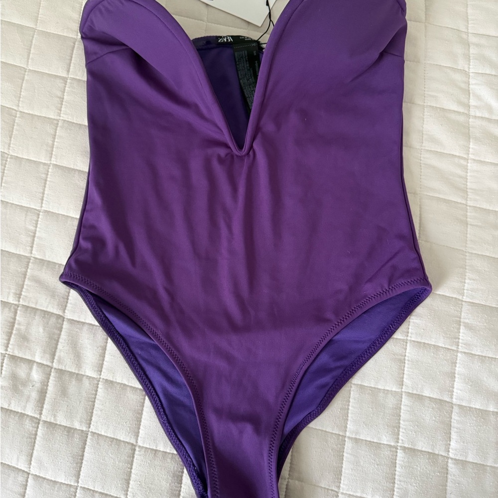 Zara Vibrant Purple Women's Swim Bodysuit